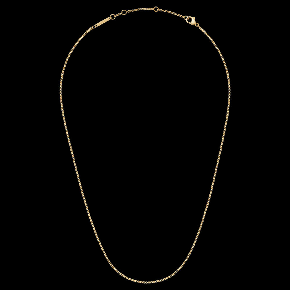 DANIEL WELLINGTON ELAN BOX CHAIN GOLD NECKLACE - FULL VIEW