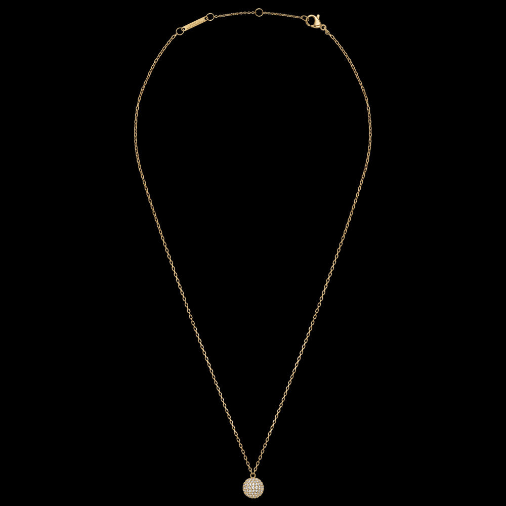 Full View Daniel Wellington Pave Crystal Gold Ball Necklace