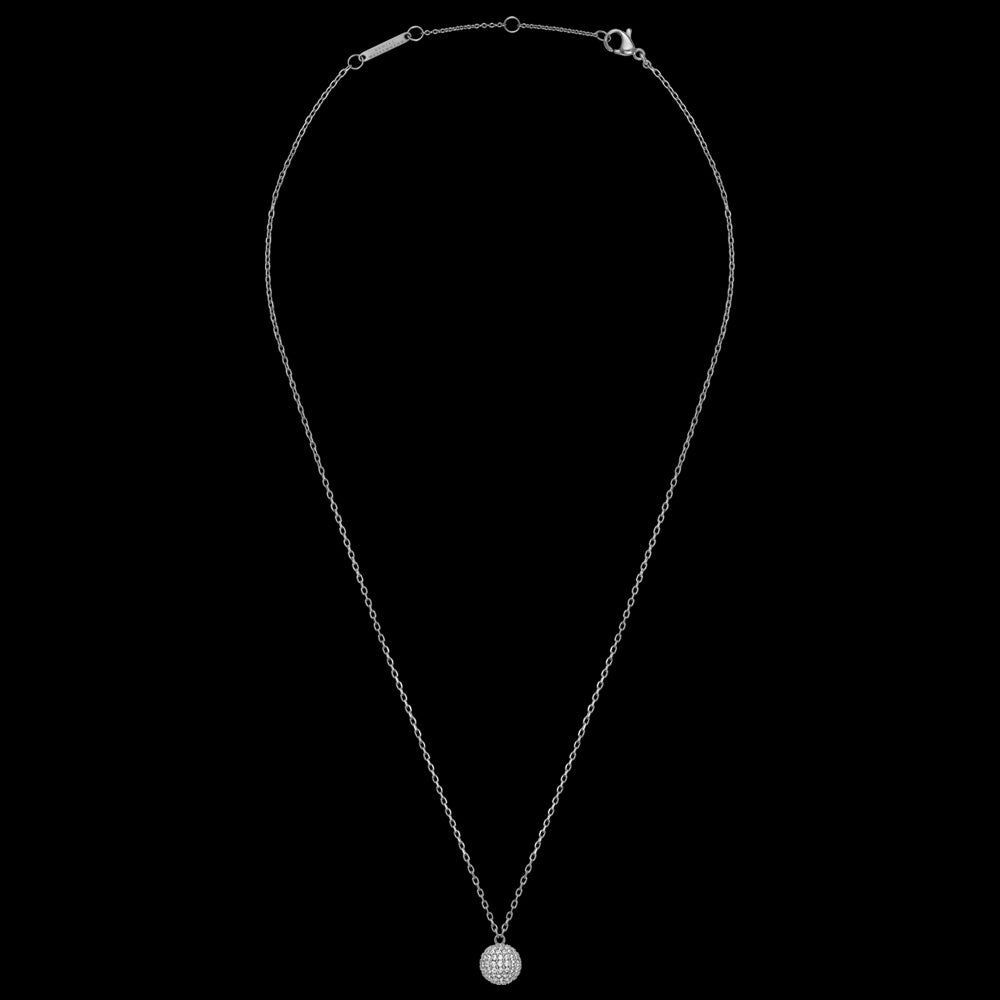 Full View Daniel Wellington Pave Crystal Silver Ball Necklace