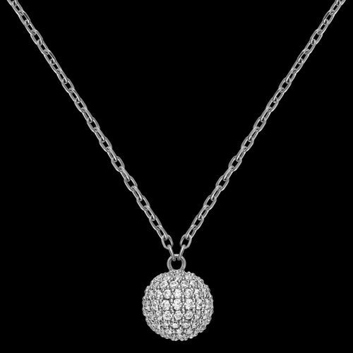 Daniel Wellington Pave Crystal Silver Ball Necklace | Australia