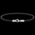 DANIEL WELLINGTON BLACK LEATHER SILVER BRACELET