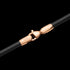 DANIEL WELLINGTON BLACK LEATHER ROSE GOLD BRACELET - CLASP CLOSE-UP