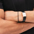 DANIEL WELLINGTON BLACK LEATHER ROSE GOLD BRACELET - WRIST VIEW