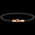 DANIEL WELLINGTON BLACK LEATHER ROSE GOLD BRACELET