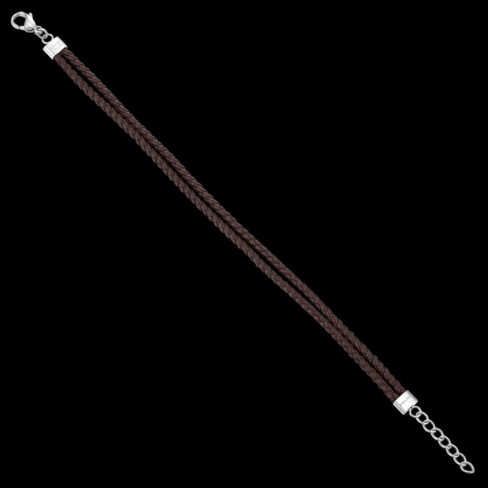 POLICE CLOSE UP BROWN LEATHER WRAPAROUND MEN'S BRACELET - FULL VIEW