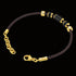 POLICE BULLION BROWN LEATHER GOLD BEAD MEN'S BRACELET - BACK VIEW