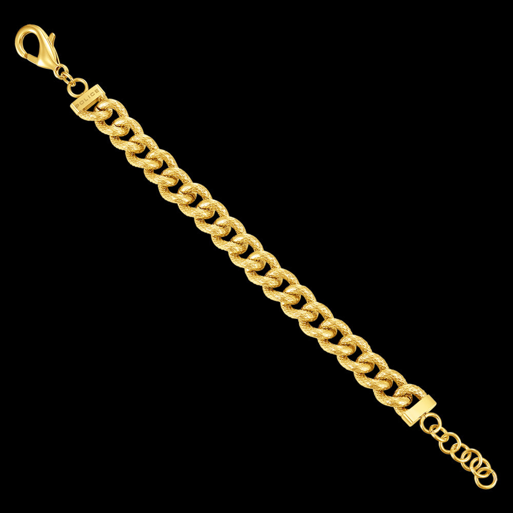 POLICE CRANK GOLD MEN'S CHAIN BRACELET - FULL LENGTH