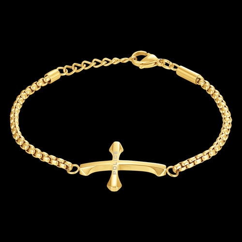 POLICE DIE-CUT CROSS GOLD MEN'S BRACELET