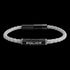 POLICE WARREN GREY LEATHER MEN'S BRACELET - FRONT VIEW