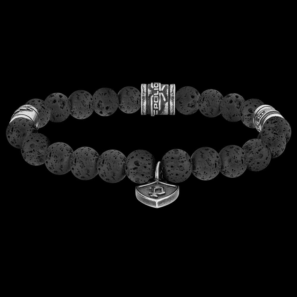 POLICE TALISMAN BLACK LAVA STONE BRACELET