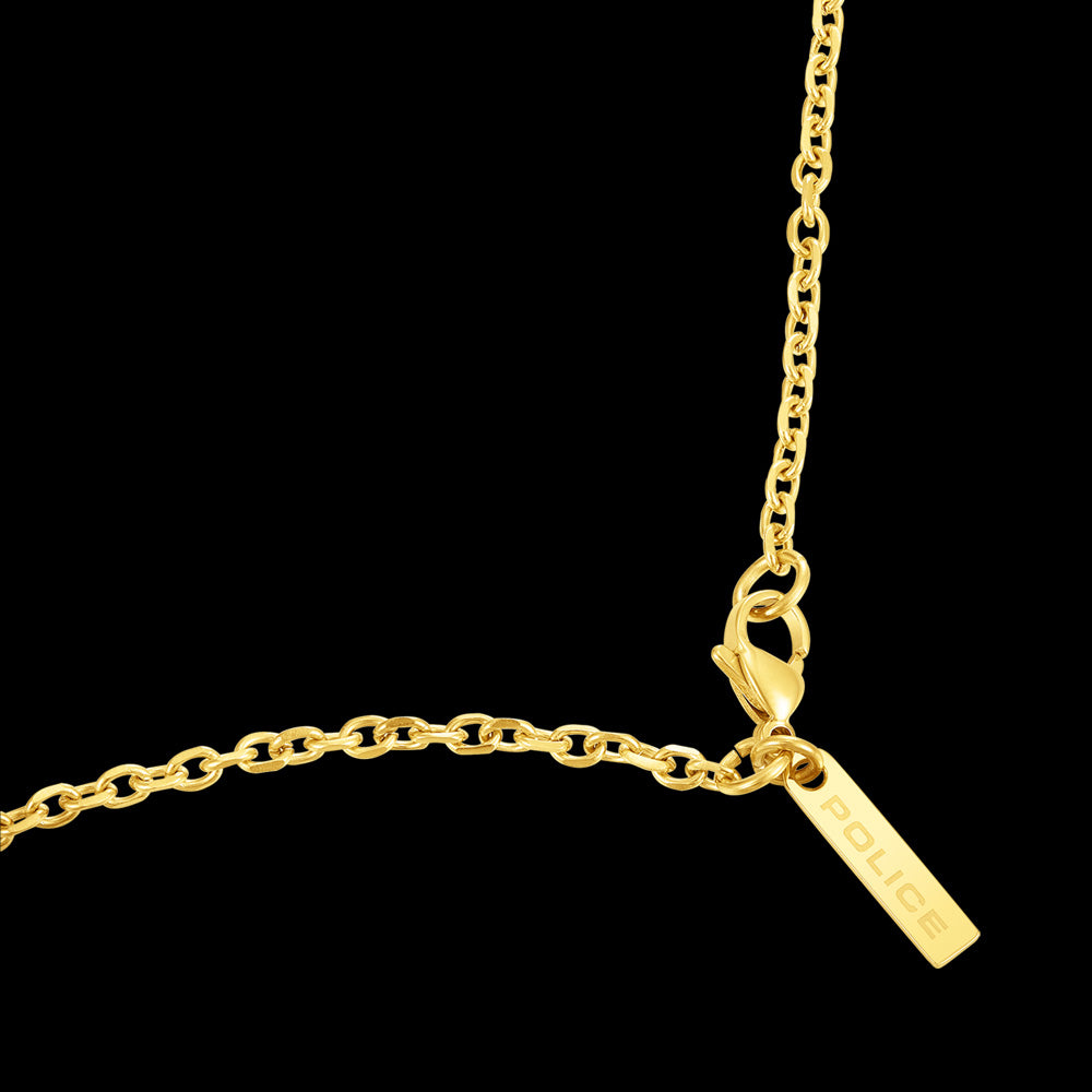 POLICE FRAMED GOLD CROSS MEN'S NECKLACE - CHAIN CLOSE-UP