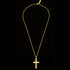 POLICE CROSSED GOLD WEAVE CROSS MEN'S NECKLACE - FULL VIEW