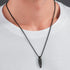 Man wearing Police Black Bullet Necklace