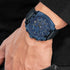 POLICE NORWOOD ALL BLUE LEATHER MEN'S WATCH - WRIST VIEW