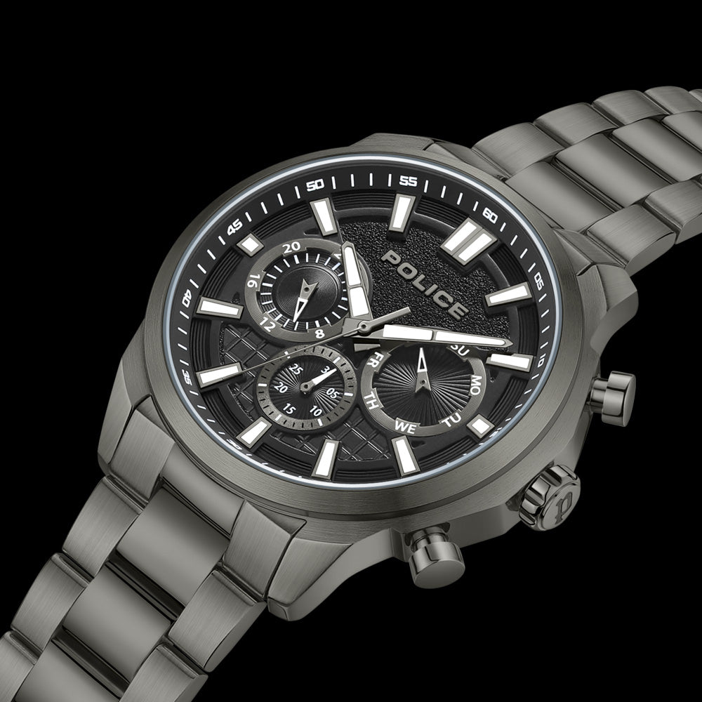 POLICE RANGY GUNMETAL GREY MEN'S WATCH - ANGLE VIEW