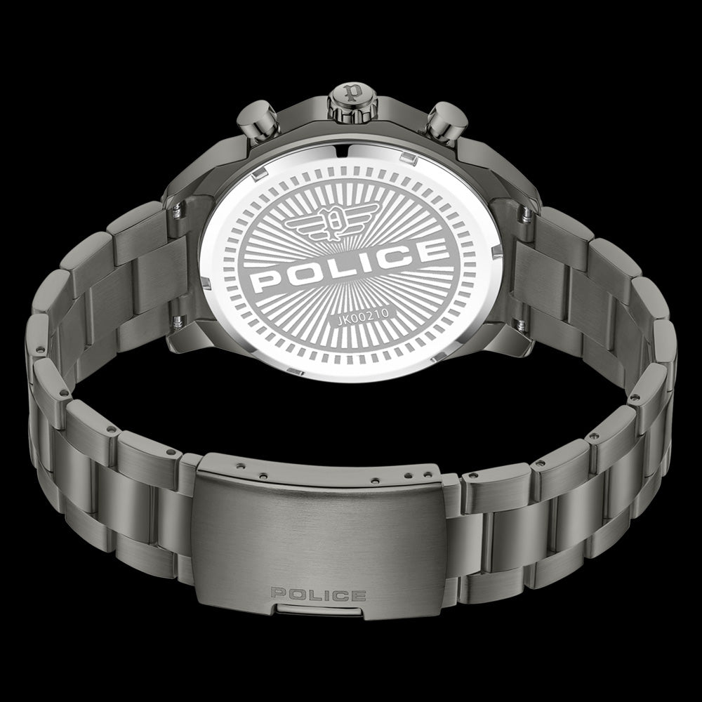 POLICE RANGY GUNMETAL GREY MEN'S WATCH - BACK VIEW