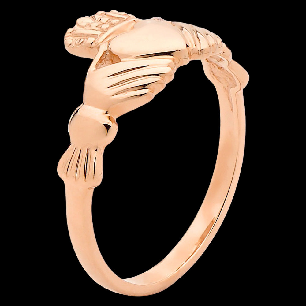 9 KARAT ROSE GOLD IRISH CLADDAGH RING