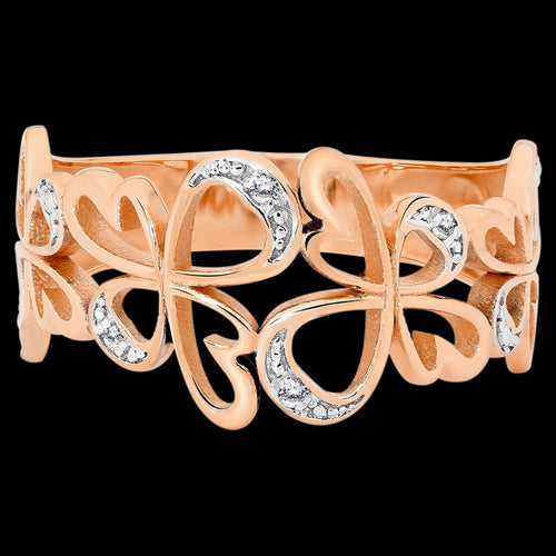 9 KARAT ROSE GOLD DIAMOND ANGEL RING