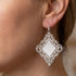 Close Up Woman Wearing Tesoro Sterling Silver Diamond Filigree Earrings