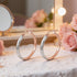 Tesoro Italian 9 Carat Rose & White Gold Hoop Earrings On Dressing Table