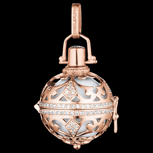 ENGELSRUFER ROSE GOLD LARGE CZ WHITE SOUNDBALL PENDANT