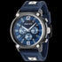 POLICE ARMOR BLUE DIAL GUNMETAL MEN'S WATCH - SIDE VIEW