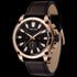 POLICE MEN’S OPERATOR ROSE GOLD BROWN LEATHER WATCH
