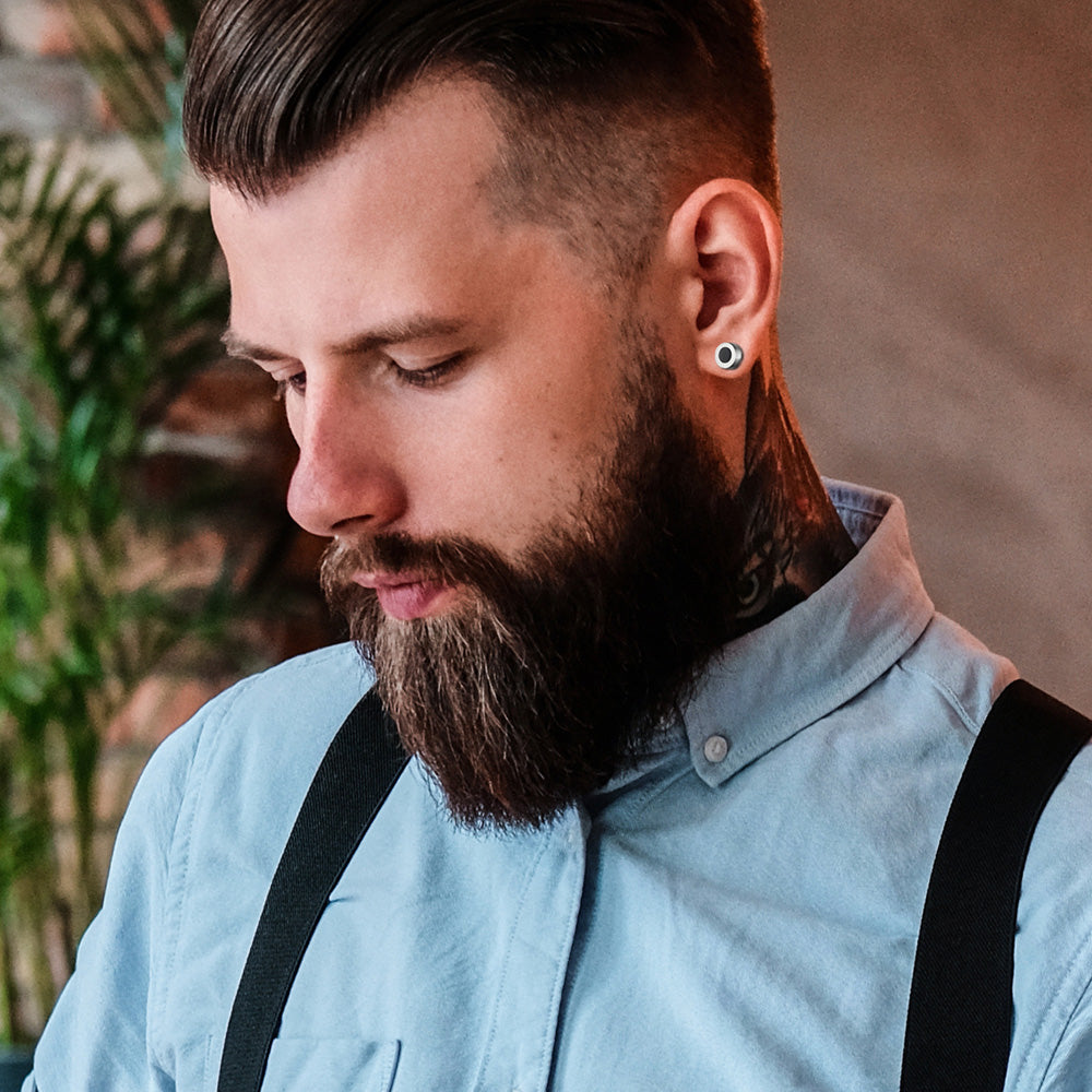 SAVE BRAVE MIKE MEN'S BLACK DISC STUD EARRING | SAVE BRAVE