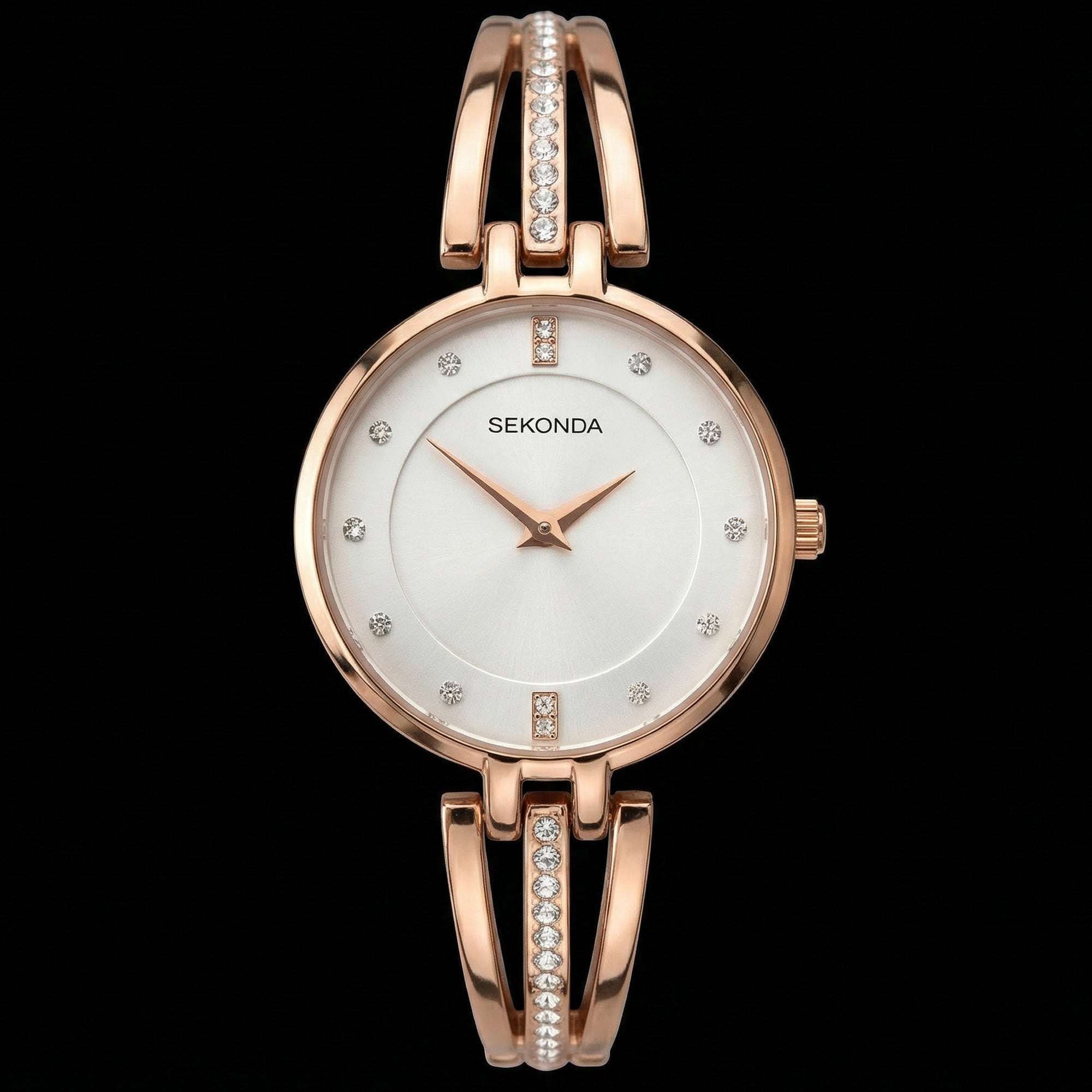 Sekonda Ladies Rose Gold Gem Bracelet Watch