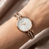 Woman Wearing Sekonda Ladies Rose Gold Gem Bracelet Watch