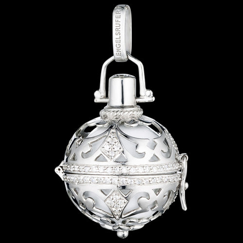 ENGELSRUFER SILVER LARGE CZ WHITE SOUNDBALL PENDANT