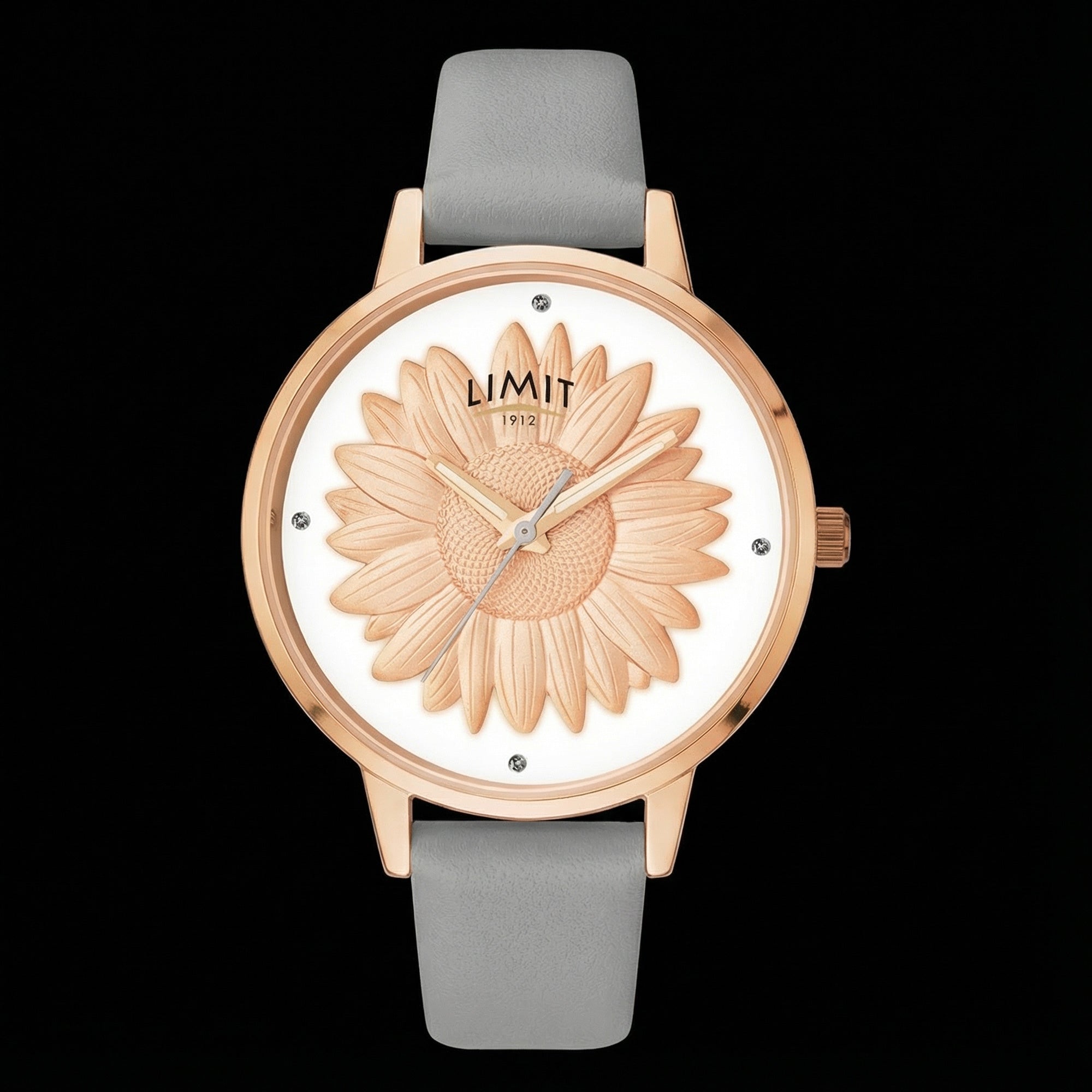 Limit Secret Garden Sunflower Dial Rose Gold Leather Watch