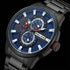 Dial Close UP Police Lincoln Blue Dial Black Men's Watch