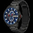 Side Tilt Police Lincoln Blue Dial Black Men's Watch