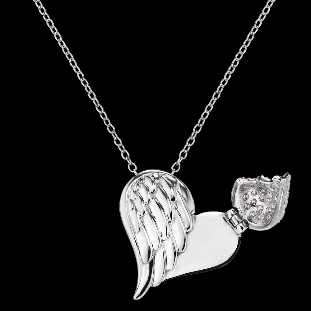 ENGELSRUFER SILVER WITH LOVE OPENING HEART NECKLACE - ENGRAVING PANEL