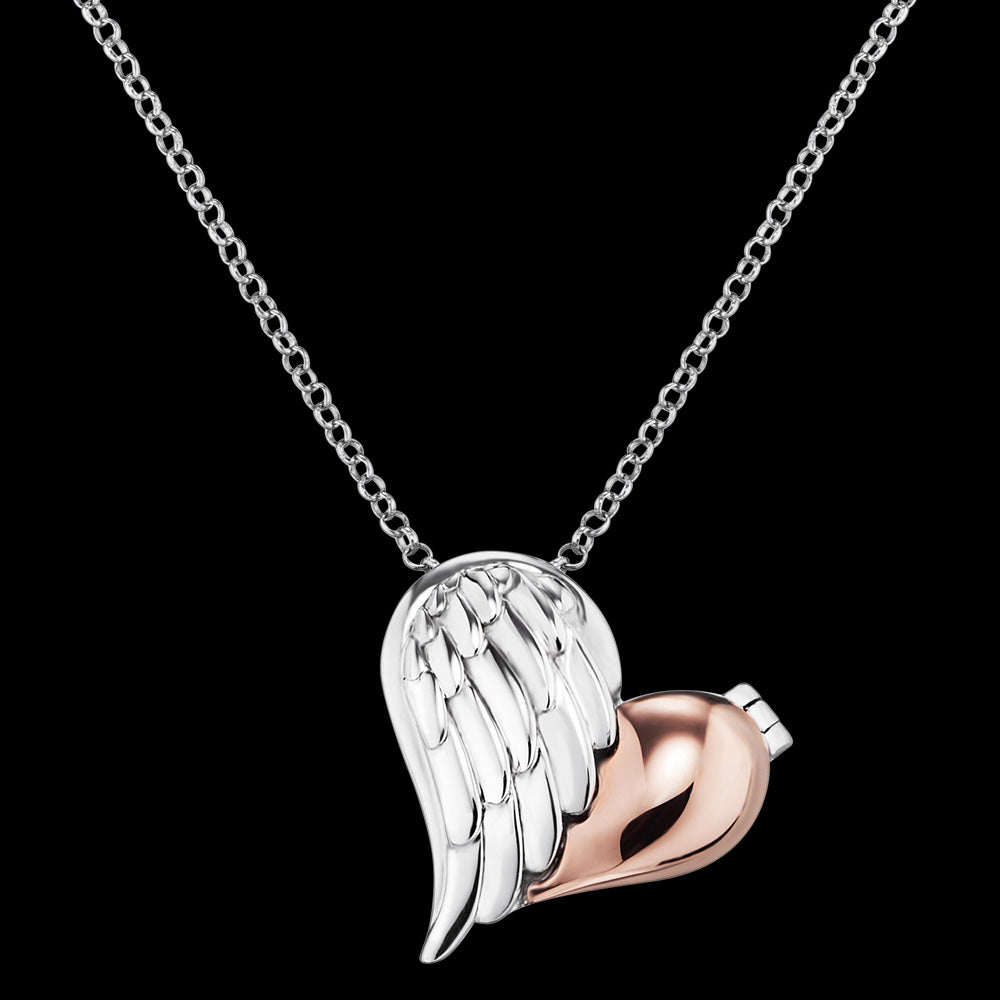 ENGELSRUFER SILVER & ROSE GOLD WITH LOVE OPENING HEART NECKLACE