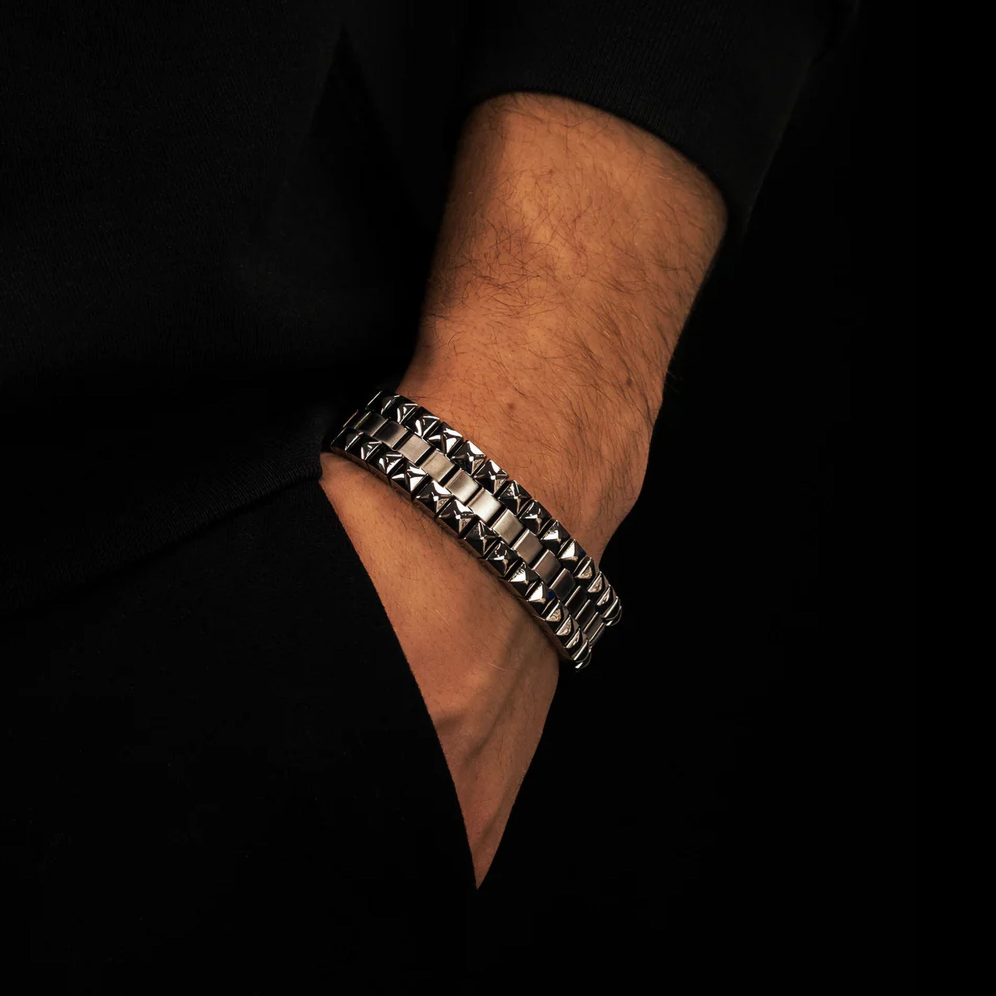PYRAMID MEN'S BRACELET STAINLESS STEEL