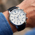 Man Wearing Kenneth Cole Blue Accent Multifunction Men's Watch