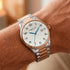 Man Wearing Kenneth Cole White Dial Rose Gold Classic Men's Link Watch