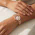 Woman Wearing Kenneth Cole Rose Gold Transparency Ladies Link Watch