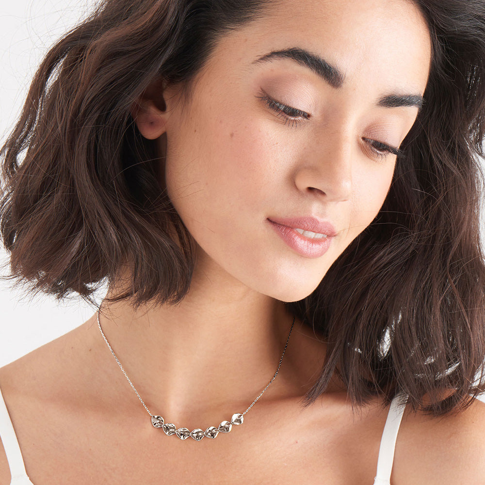 ANIA HAIE SILVER METAL CRUSH NECKLACE