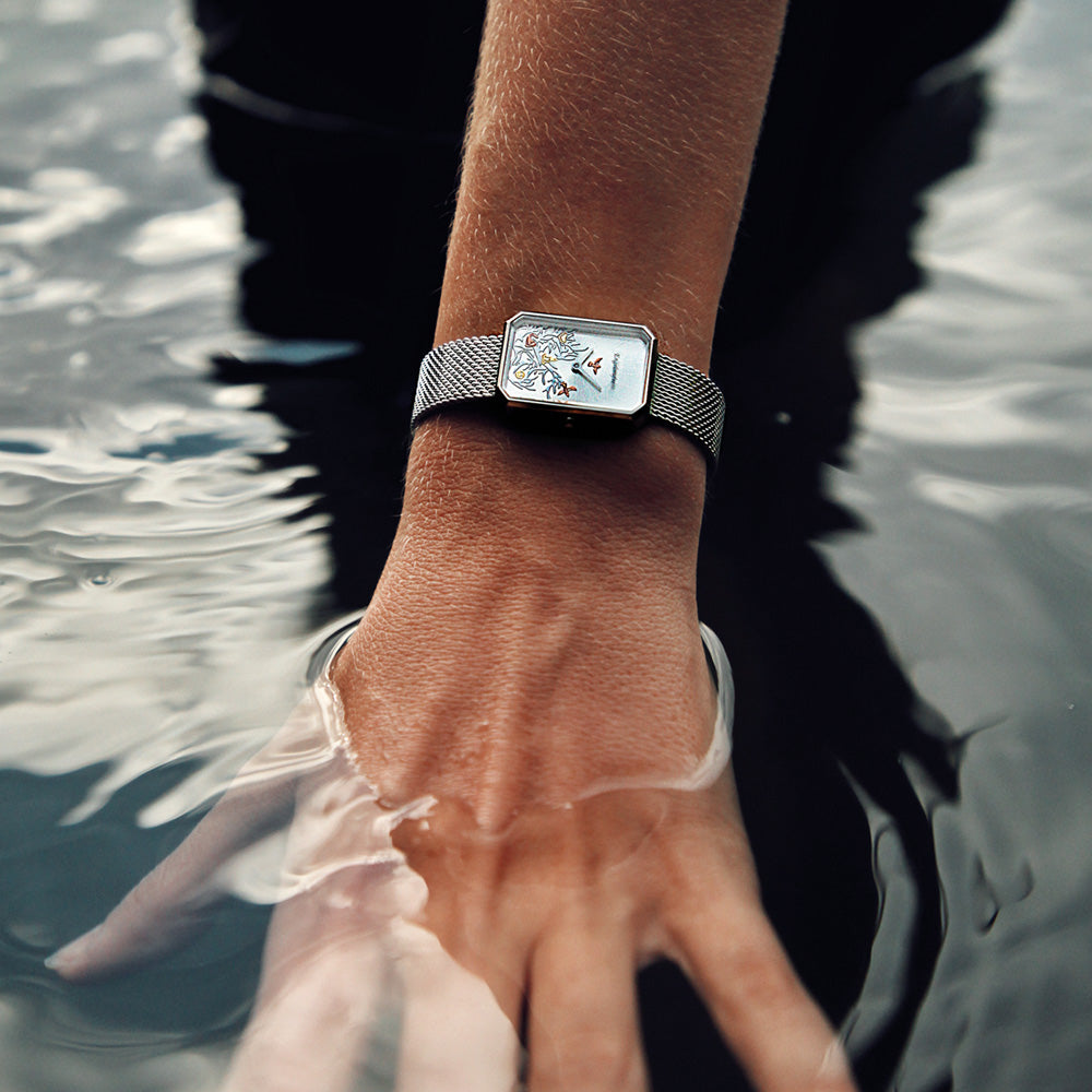 ENGELSRUFER SILVER TREE OF LIFE OBLONG WATCH | AUSTRALIA
