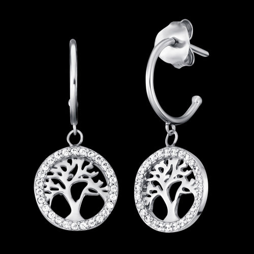 Tree Of Life Little Circle CZ Hoop Earrings | Engelsrufer