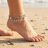 Woman Wearing Tree Of Life Steel Boho Bead Anklet