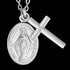 ENGELSRUFER SILVER VIRGIN MARY MARIA CROSS PEARL NECKLACE - CLOSE-UP