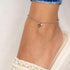 Woman Wearing Heart & Pearl Stainless Steel Anklet