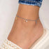 Woman Wearing Faith Love & Hope Anklet