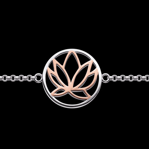 ENGELSRUFER SILVER ROSE GOLD LOTUS BRACELET - CLOSE-UP