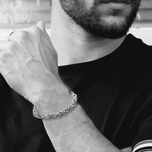 SAVE BRAVE MEN'S BYZANTINE STAINLESS STEEL BRACELET
