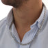 SAVE BRAVE MEN'S FIGARO STAINLESS STEEL CHAIN NECKLACE - MODEL VIEW